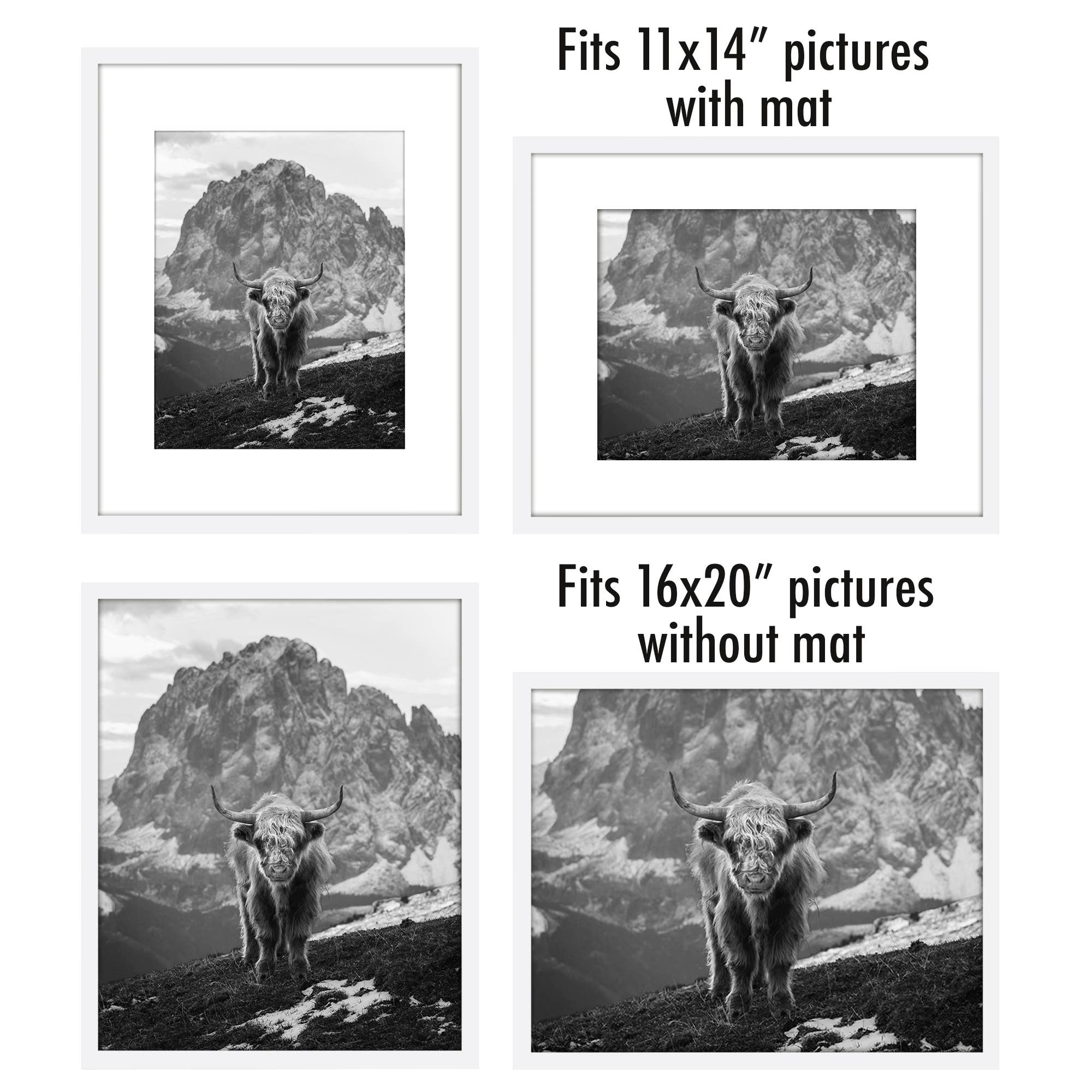 Americanflat - Wholesale Picture Frame - Americanflat Picture Frame with Mat Slim Molding (5 Pack)107