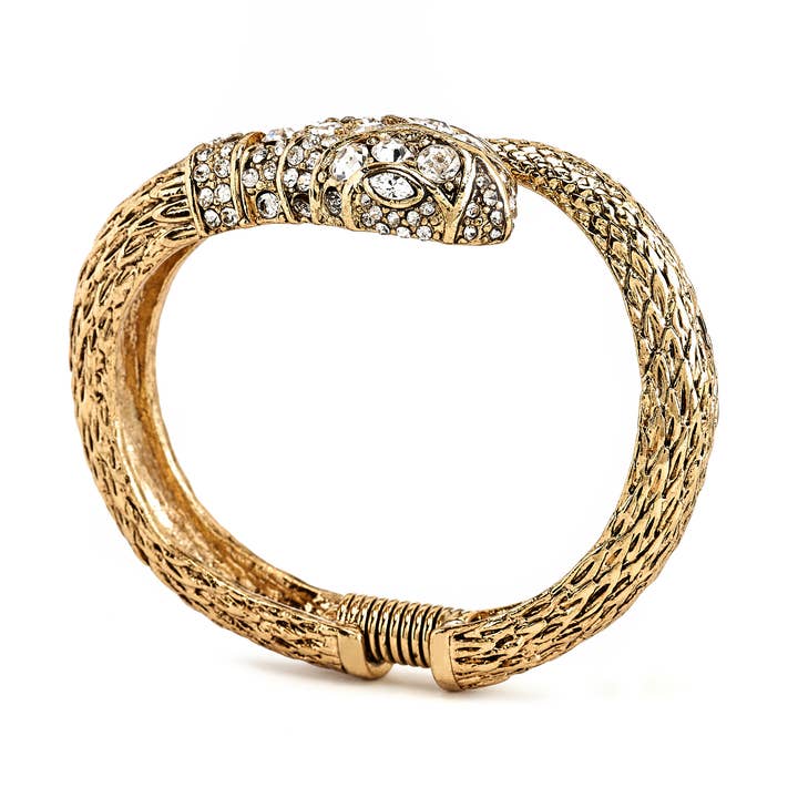 Brazalete Cabeza de Serpiente de Cristal para venta al por mayor de Kenneth Jay Lane