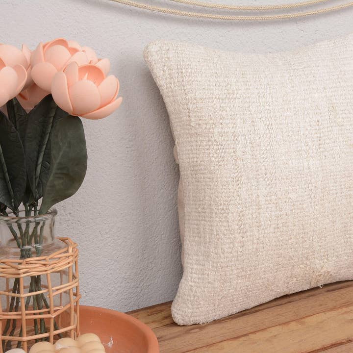 Vintage Kilim Kissenbezug 14x14 Nachhaltige Hanfdekoration für den Großhandel von Kilim Pillow Decors