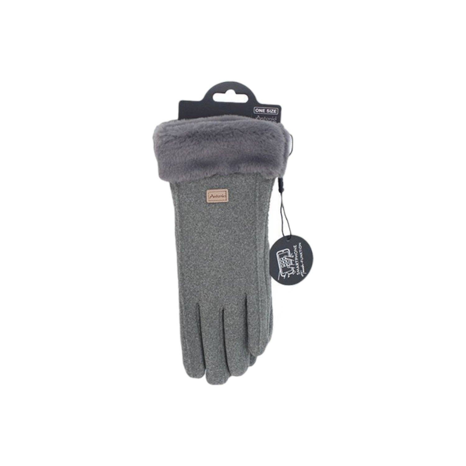 VewoTex – Großhandel Handschuhe – Damen – Damen Handschuhe gefüttert » Damenhandschuhe mit Touchfunktion » Winterhandschuhe mit Kunstpelz » Wildlederoptik "NY Style" Suede mit Fell1