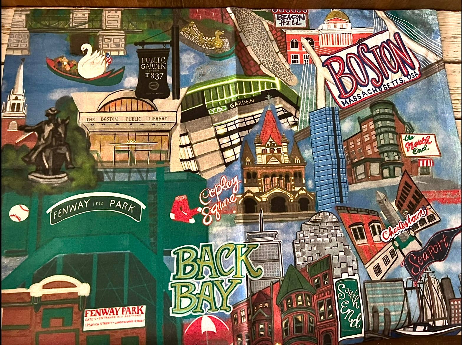 Domesticadence - Wholesale Tea Towel - Hand-Drawn Boston, MA Sites Dish / Tea Towels 3