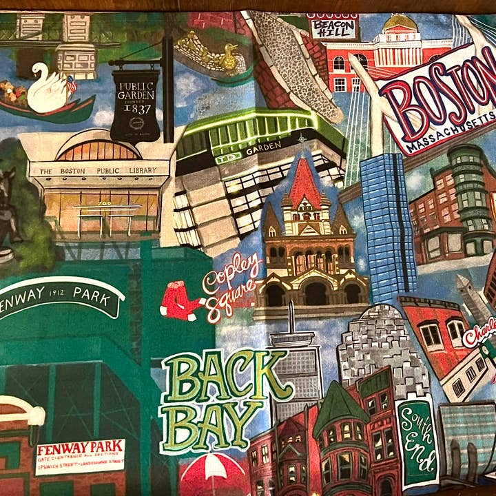 Domesticadence - Wholesale Tea Towel - Hand-Drawn Boston, MA Sites Dish / Tea Towels 3