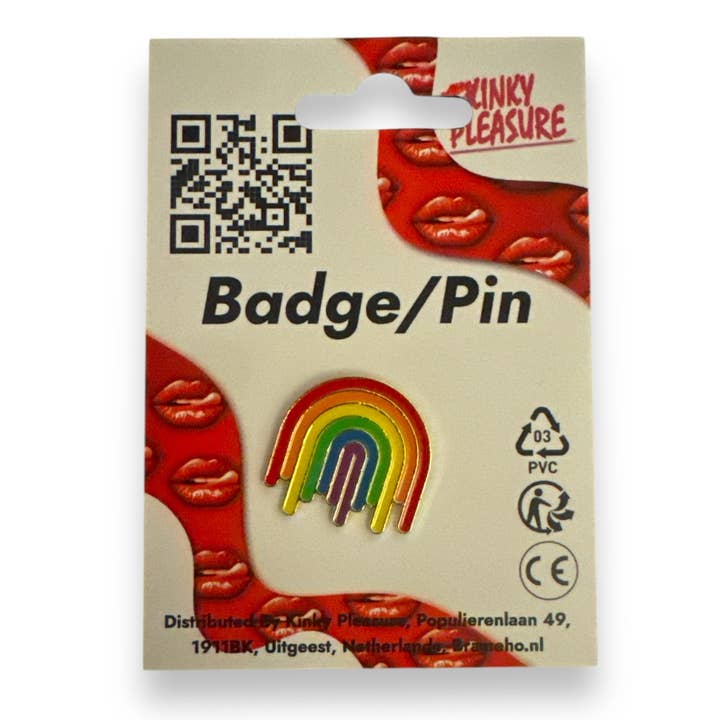 Kinky Pleasure – wholesale Lapel pin/button – Kinky Pleasure - KPB048 - Badge / Pin - Dripping Rainbow1