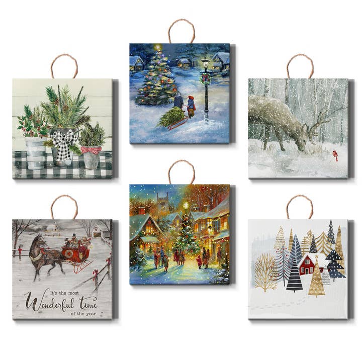 Handmade 6 in. Assorted Wooden Ornaments II set of 6 P for wholesale by Wexford Home