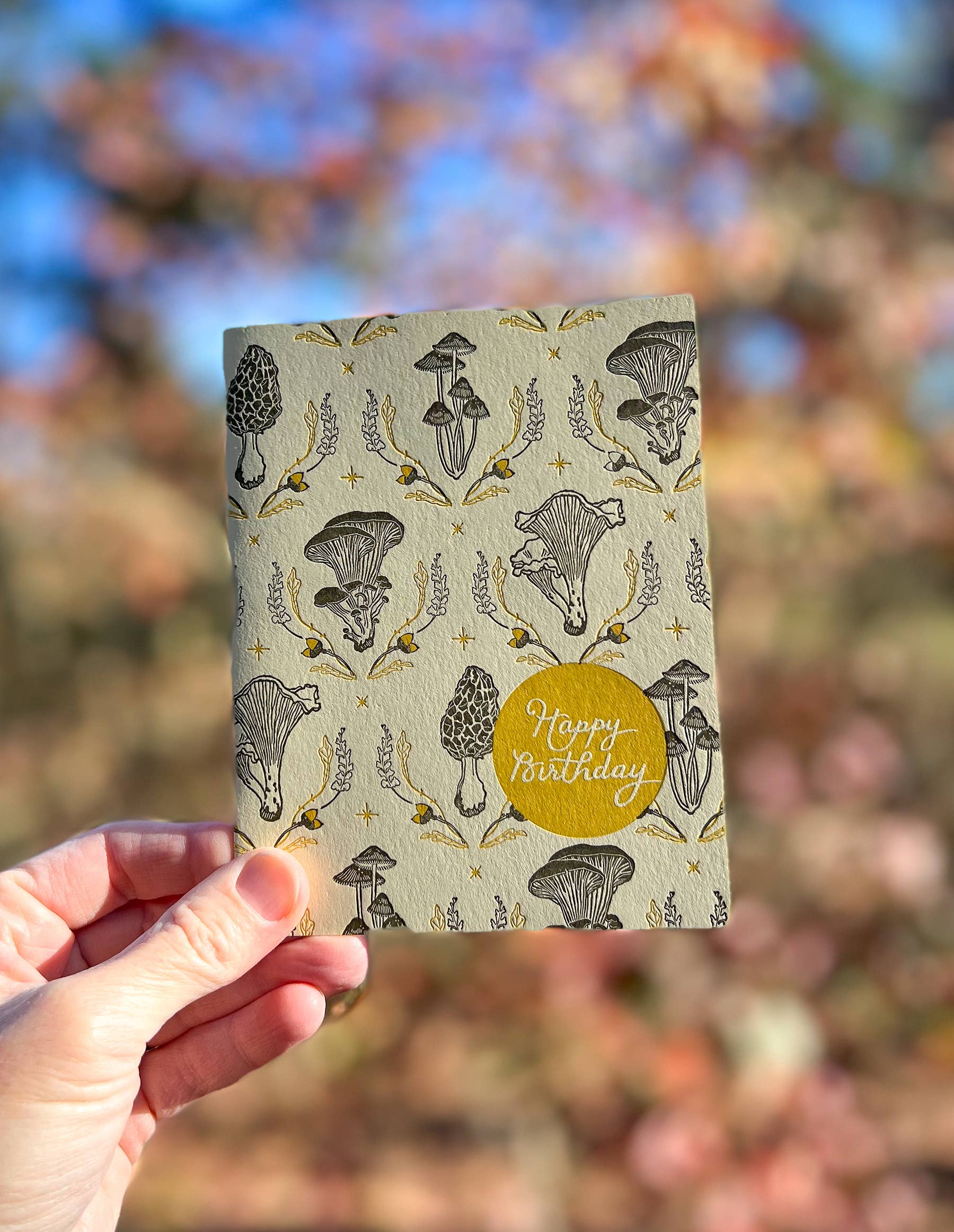 Blackbird Letterpress - Vendita all'ingrosso Biglietti di auguri - biglietto di compleanno Mushroom Woodland2