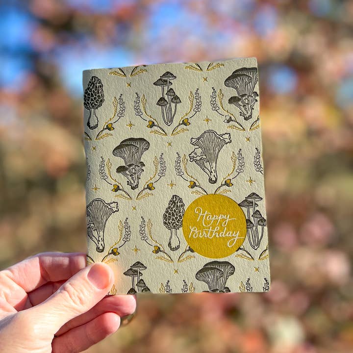 Blackbird Letterpress – Engroshandel Fødselsdagskort – champignon skov fødselsdagskort2