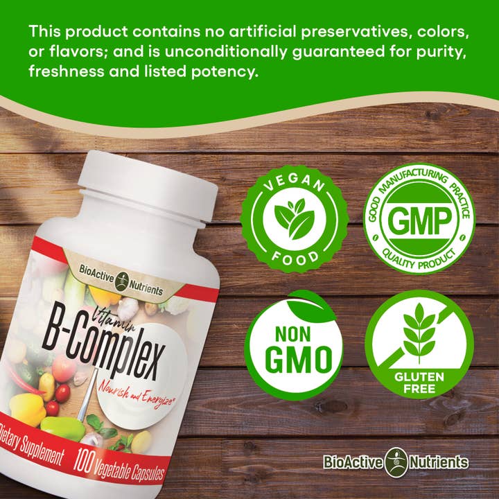 BioActive Nutrients - Wholesale Oral Supplement/Vitamin - Vitamin B Complex 100 Caps by BioActive Nutrients3