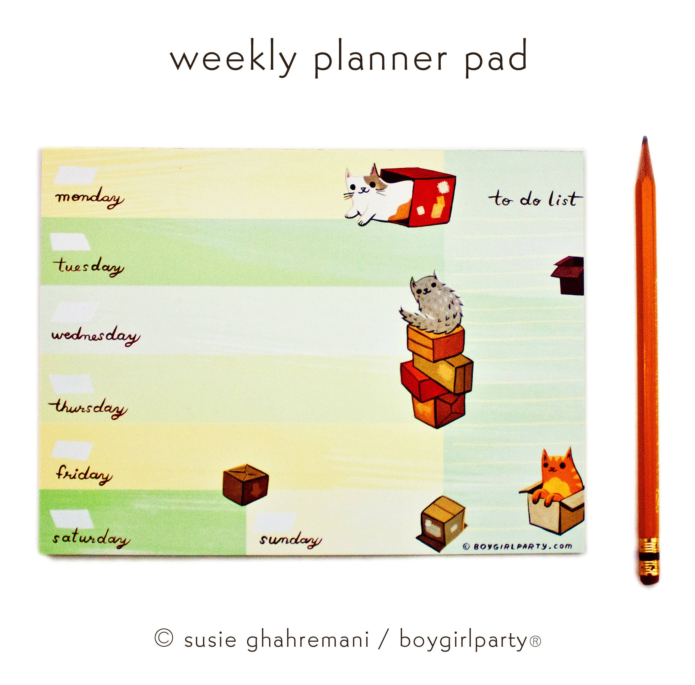 Boygirlparty - Wholesale Planner - Cat Weekly Planner Notepad — Undated Pad — Sustainable gifts3