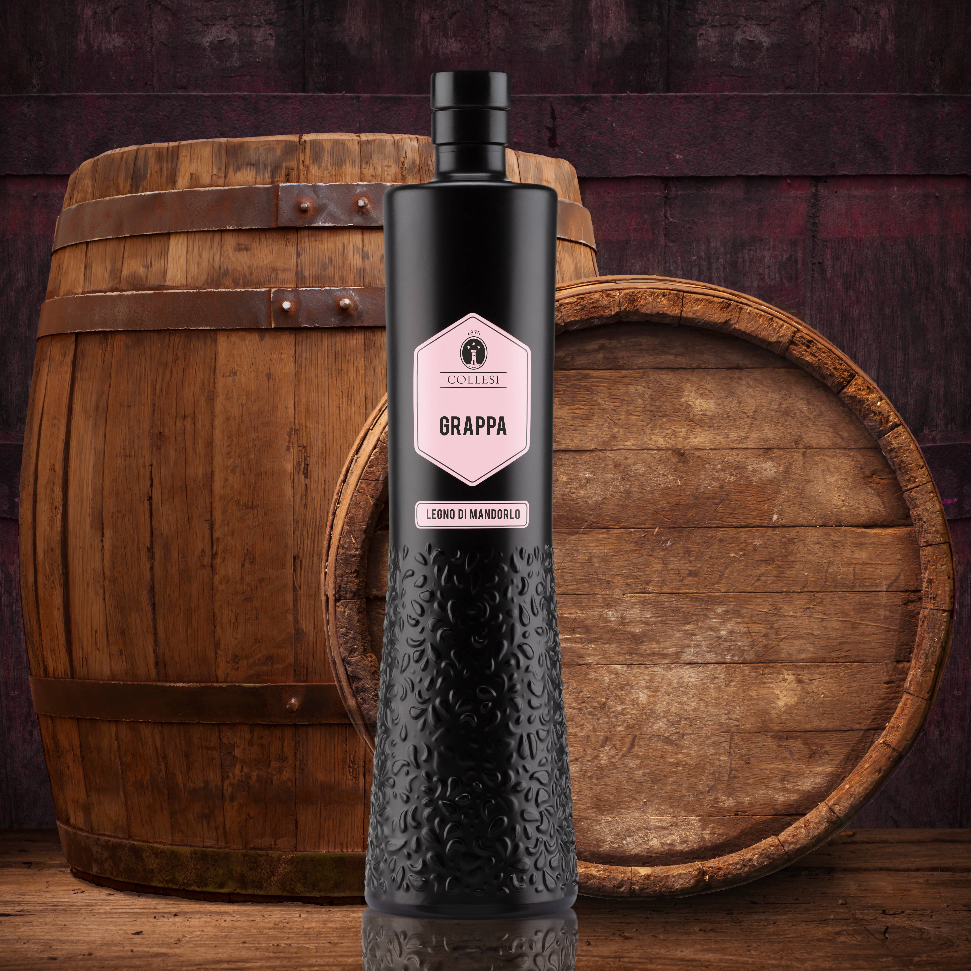 COLLESI TRADE SRL - Wholesale Liqueur - GRAPPA BARRICATA COLLESI ALMOND WOOD 700ml 40%2