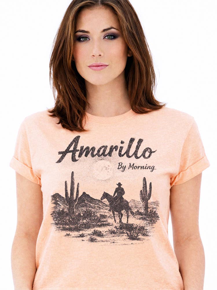 Johnny Threads - Wholesale Screen Printed T-Shirt - Women's - Amarillo By Morning Vintage Country Western Tee1
