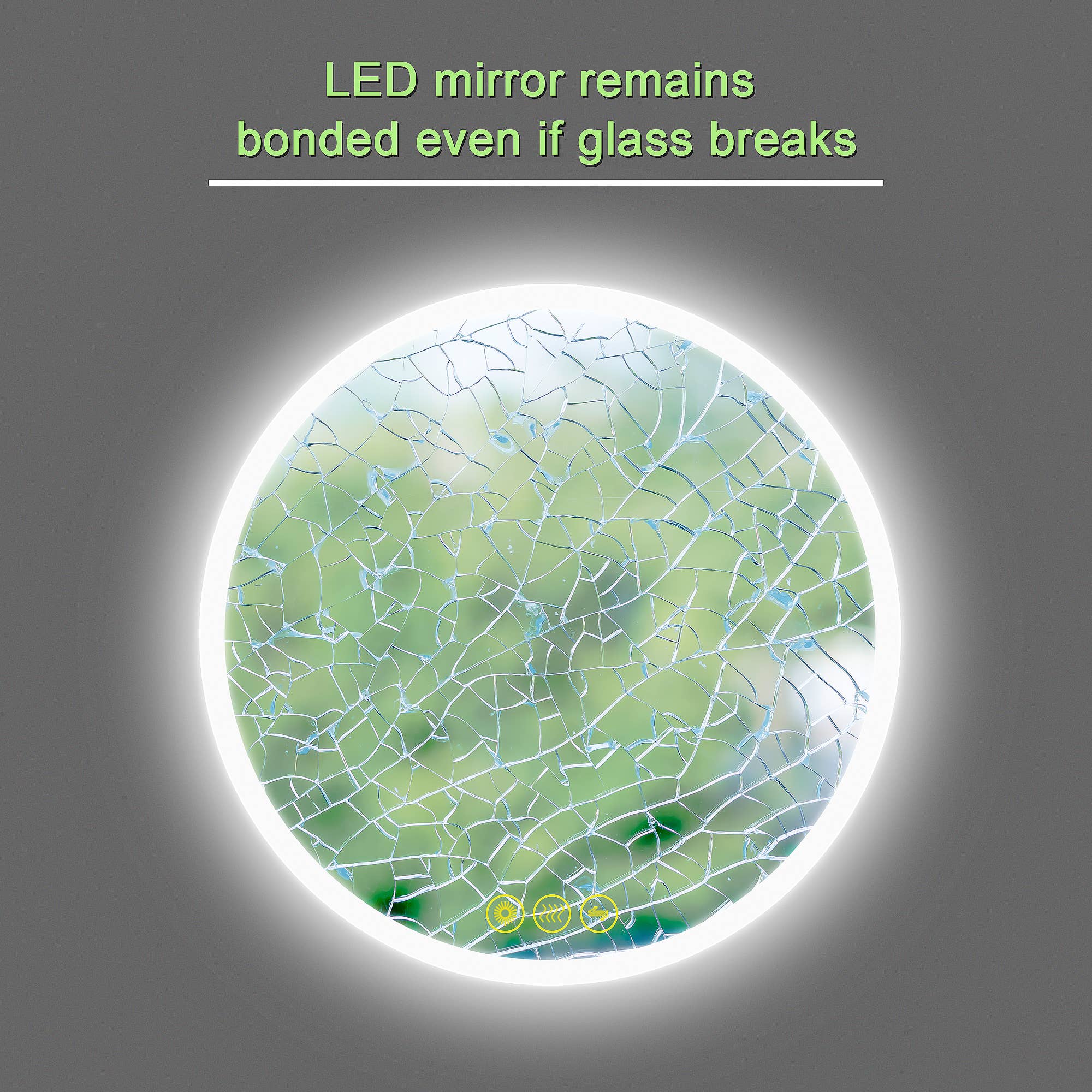 Brio Lighting - Wholesale Bathroom Mirror - Bathroom Mirror LED 28" Round Dimmable Anti-Fog Frameless6