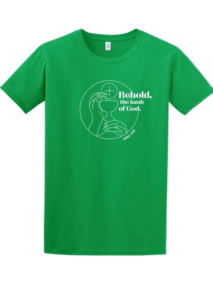 Sock Religious - Wholesale Screen Printed T-Shirt - Unisex - Behold, the Lamb of God - John 1:29 Adult T-shirt3