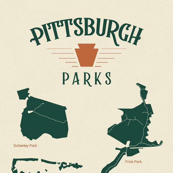 Jess Buckholtz Art - Wholesale Poster - Pittsburgh Park Map0