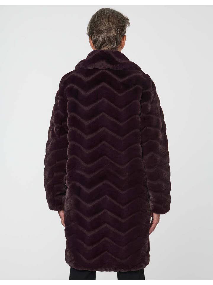 Cherrywood Zigzag Vegan Fur Coat for wholesale on Faire3