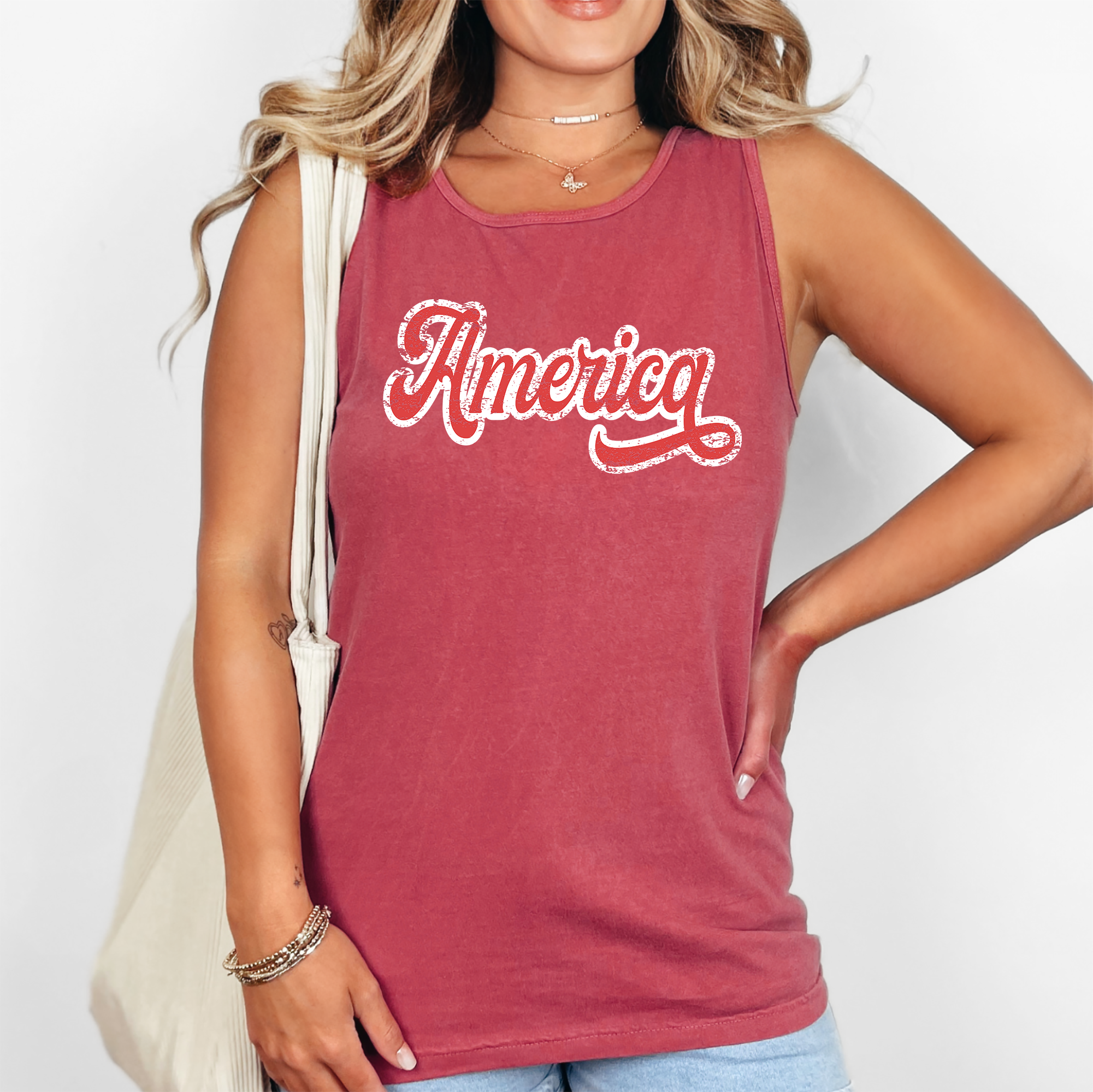 Refinery Number One LLC - Wholesale Tank Top - Women's - Vintage America, Fourth of July, America USA Tank Top2