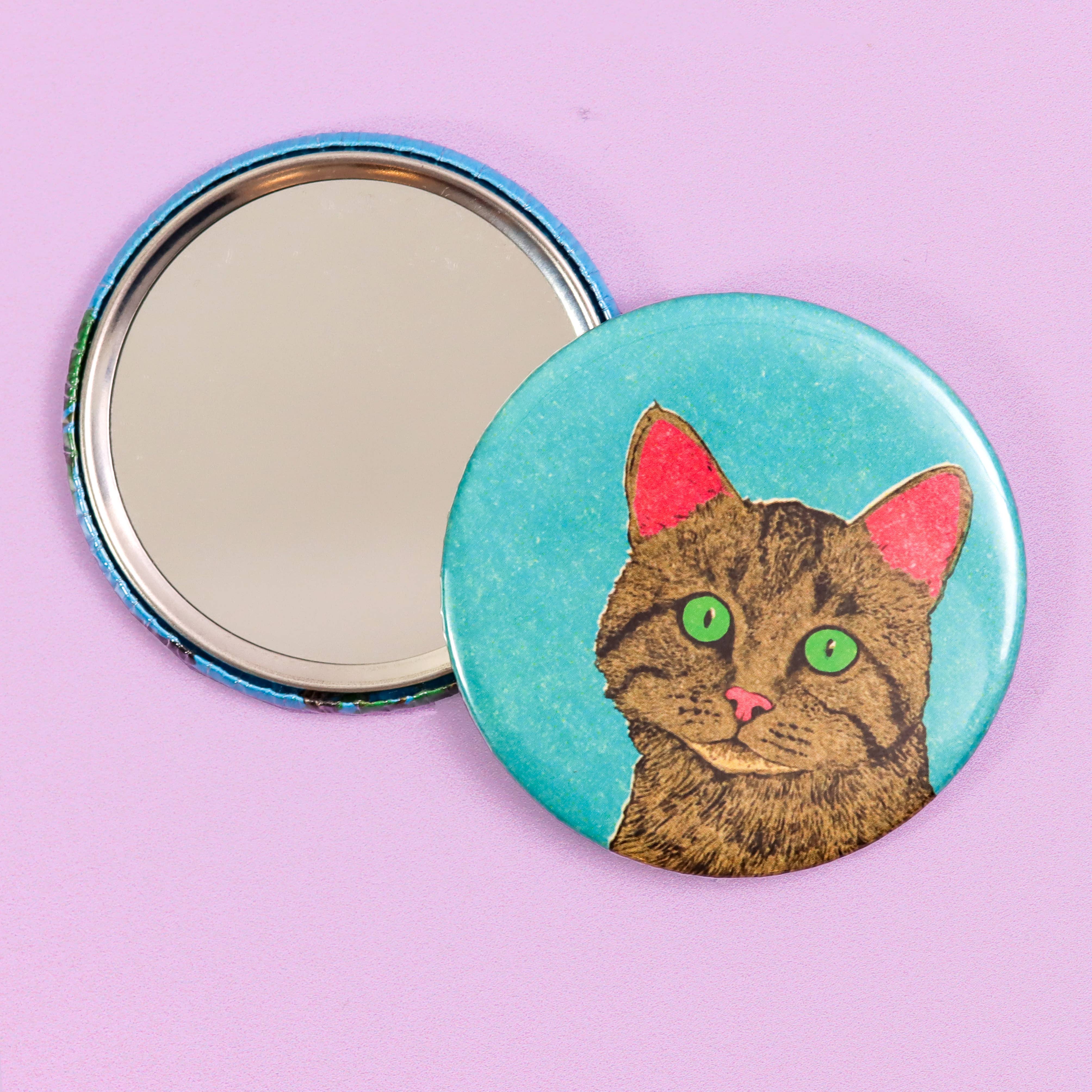 Fawn & Thistle Ltd (US Duties Paid) - Wholesale Compact Mirror - Curious Cat Pocket Mirror | Compact | Makeup Mirror1
