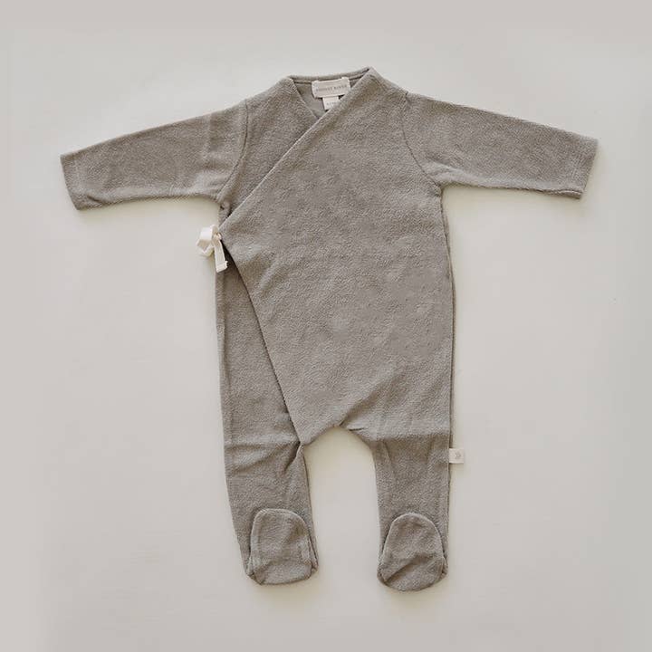 Terry Footed Kimono | Taupe for wholesale by August River Co.