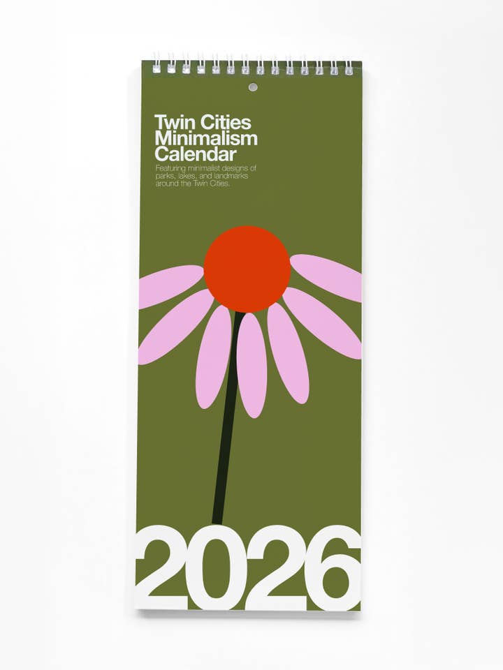 Calendrier Minimaliste des Villes Jumelles 2026 pour la vente par Little Dipper Art