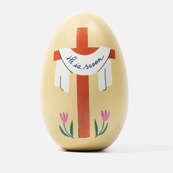 Be A Heart - Wholesale Decorative Tabletop Object - He is Risen Cross Easter Egg Tin