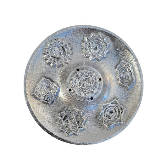 Earths Elements Wholesale - Wholesale Incense Holder - Metal Incense Burner Discs Seven Chakra - 4" diameter0