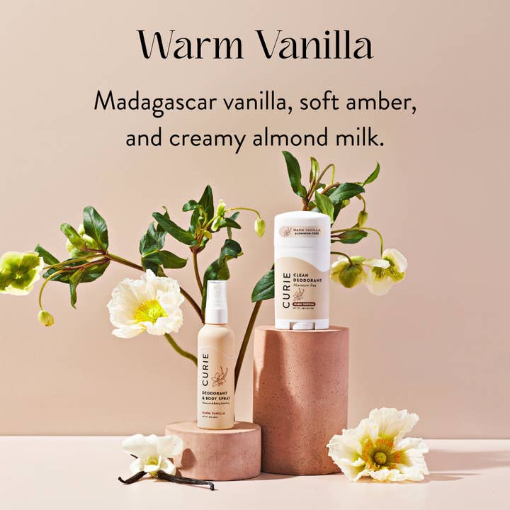 Curie - Wholesale Deodorant - Unisex - Aluminum Free Whole Body Deodorant Spray Warm Vanilla 1