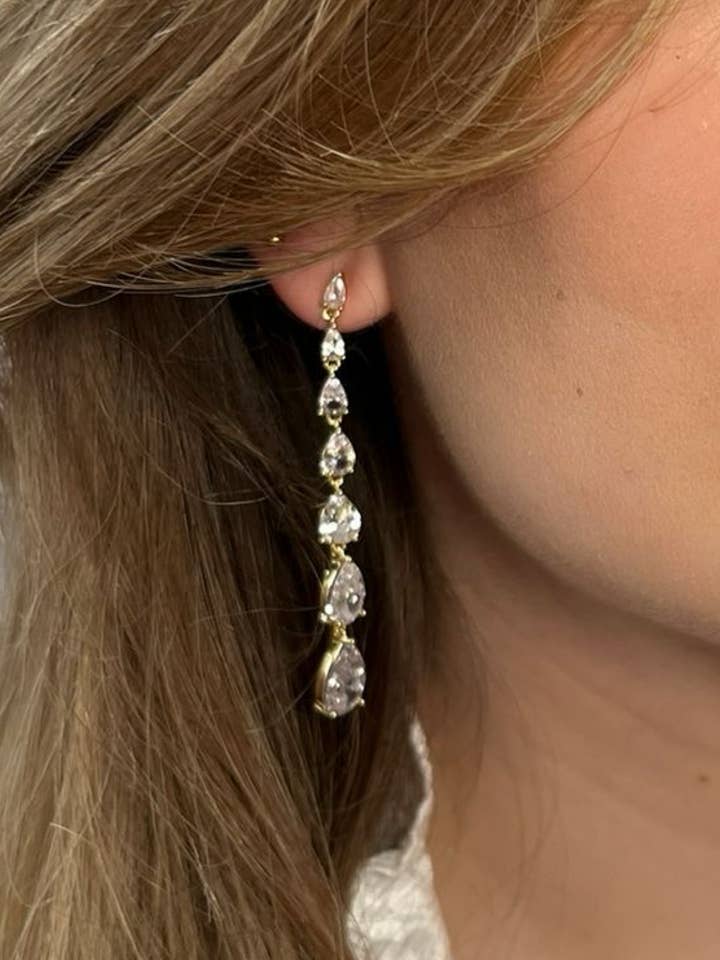 Ella Earrings Gold for wholesale by SallyJaneBridal