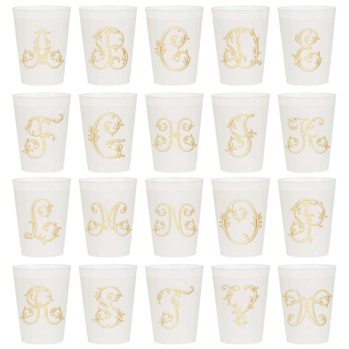 Sip Hip Hooray - Wholesale Disposable Cup - Initial Monogrammed Frosted Cups
