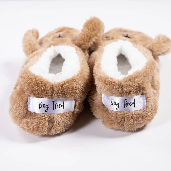 Faceplant Dreams - Wholesale Slippers - Women's - Dog Tired- Brown Footsies