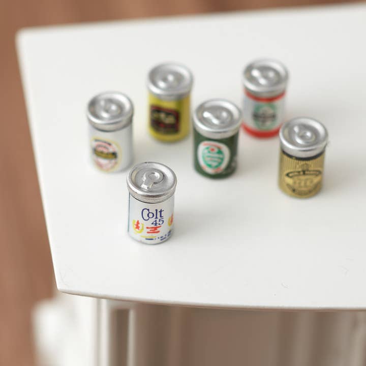 Factory Direct Craft - Wholesale Decorative Tabletop Object - 1/2" Dollhouse Miniature Beer Cans (Pack of 6 tiny cans)