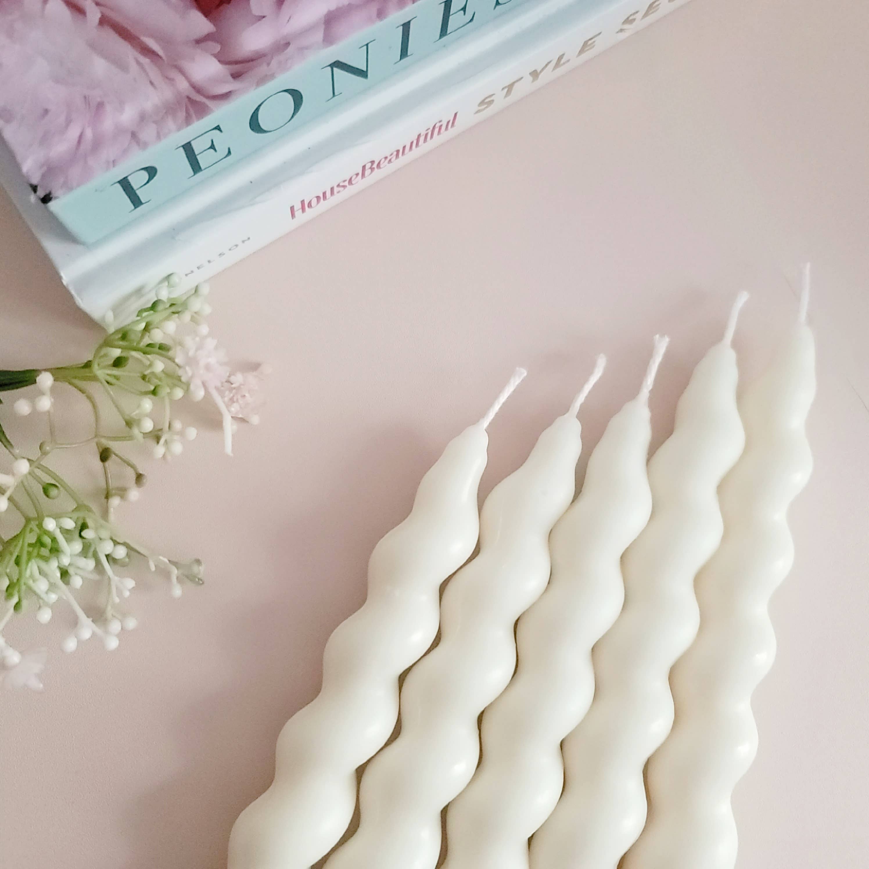 Blushed Ember Co. - Wholesale Tapered Candle/Candlestick - Spiral Twist Soy Wax Taper Candle3