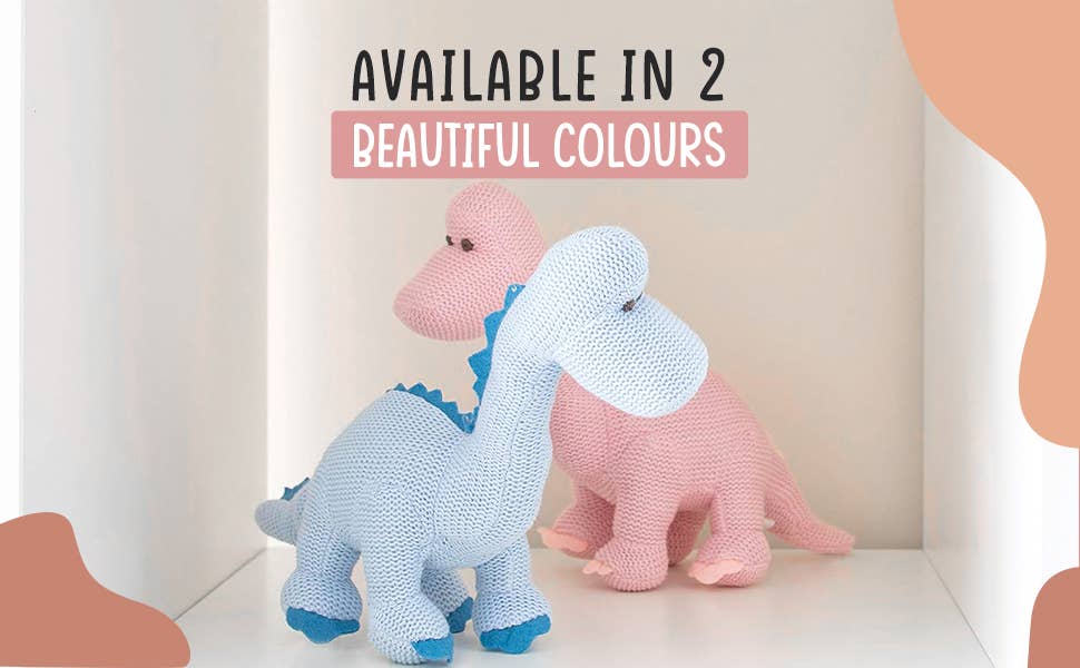 Best Years Ltd – wholesale Handheld rattle – Baby – Knitted Organic Cotton Blue Diplodocus Dinosaur Baby Rattle9