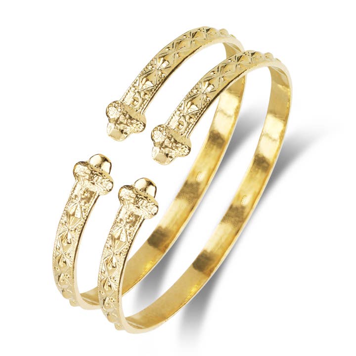 Migliore Gioielleria Bracciale Piatto delle Indie Occidentali in Argento Sterling .925 Massiccio con Estremità a Ghianda, 1 paio per la vendita all'ingrosso da parte di Better Jewelry