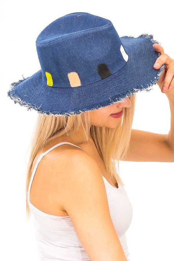 Cap Zone - Wholesale Fedora - Women's - Denim  Panama Fabric Hat2