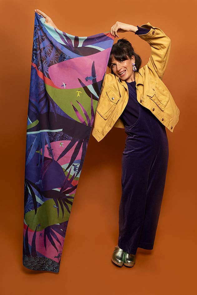 Bleu tango - Wholesale Scarf - Women's - Illustrated Scarf - The Jungle Book1