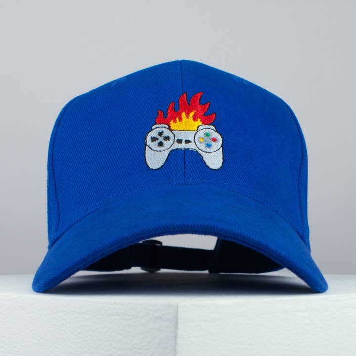 Flaming Controller Baseball Cap - Gaming Collection for wholesale by Hatty Hats Embroidery