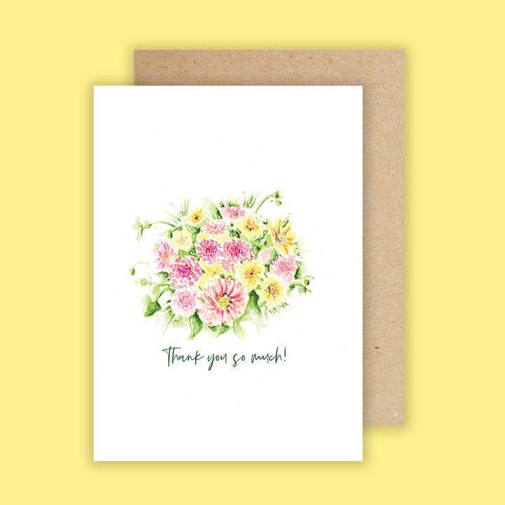 Thank you Flowers, intérieur vierge de 5 x 7 pouces pour la vente par Jess Brock Designs
