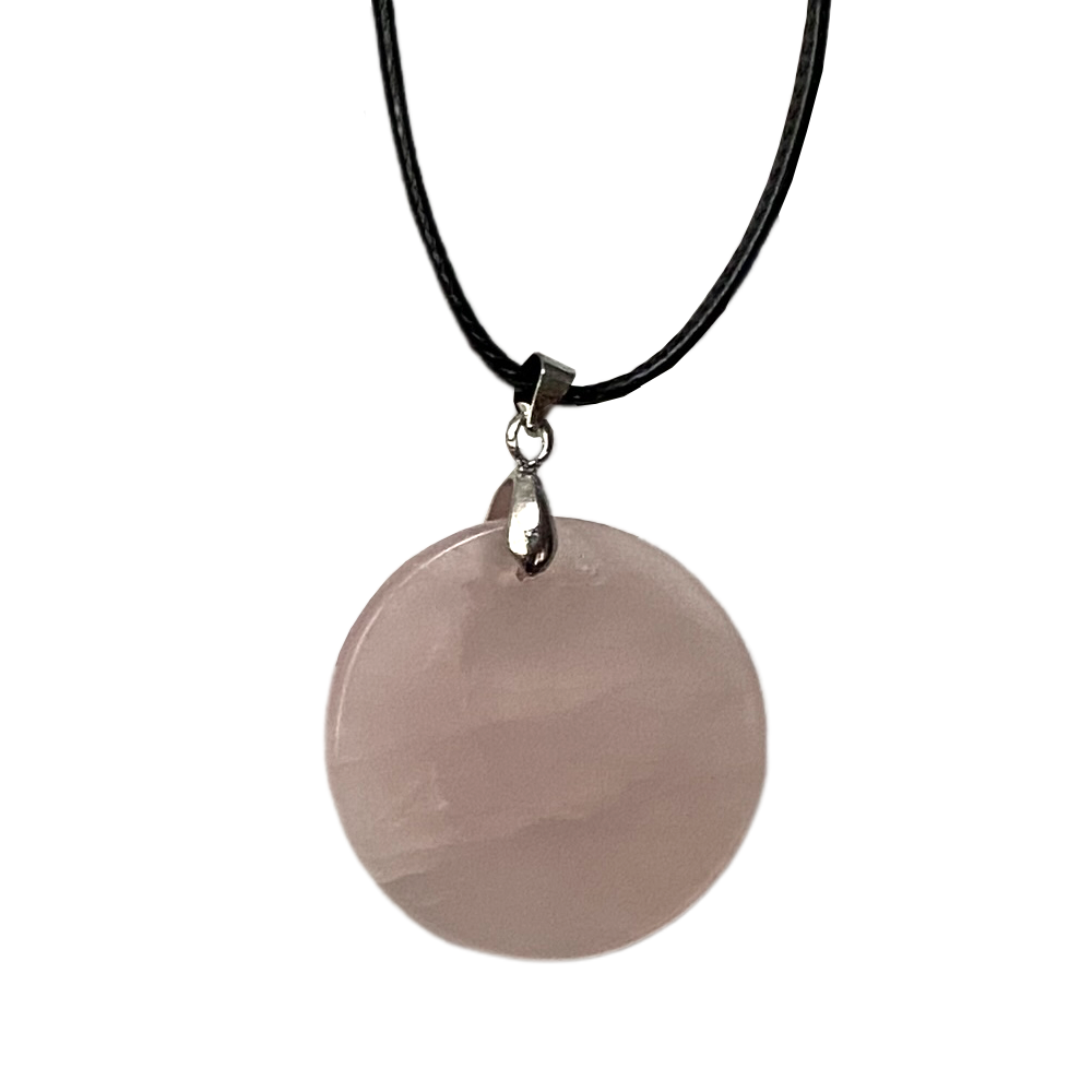 VIE - Vendita all'ingrosso Collana con ciondolo/pendaglio - Ciondolo a moneta di pietra preziosa con cordino nero15