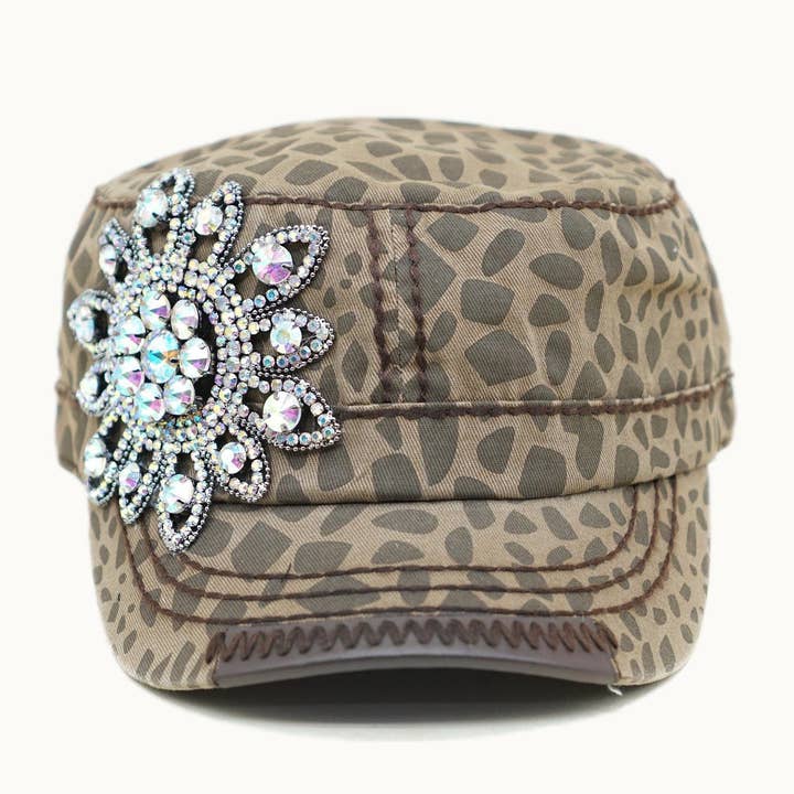 Olive & Pique - Wholesale Baseball Cap - Women's - Sunflower Bejeweled Glitz Cadet Cap, Adjustable10
