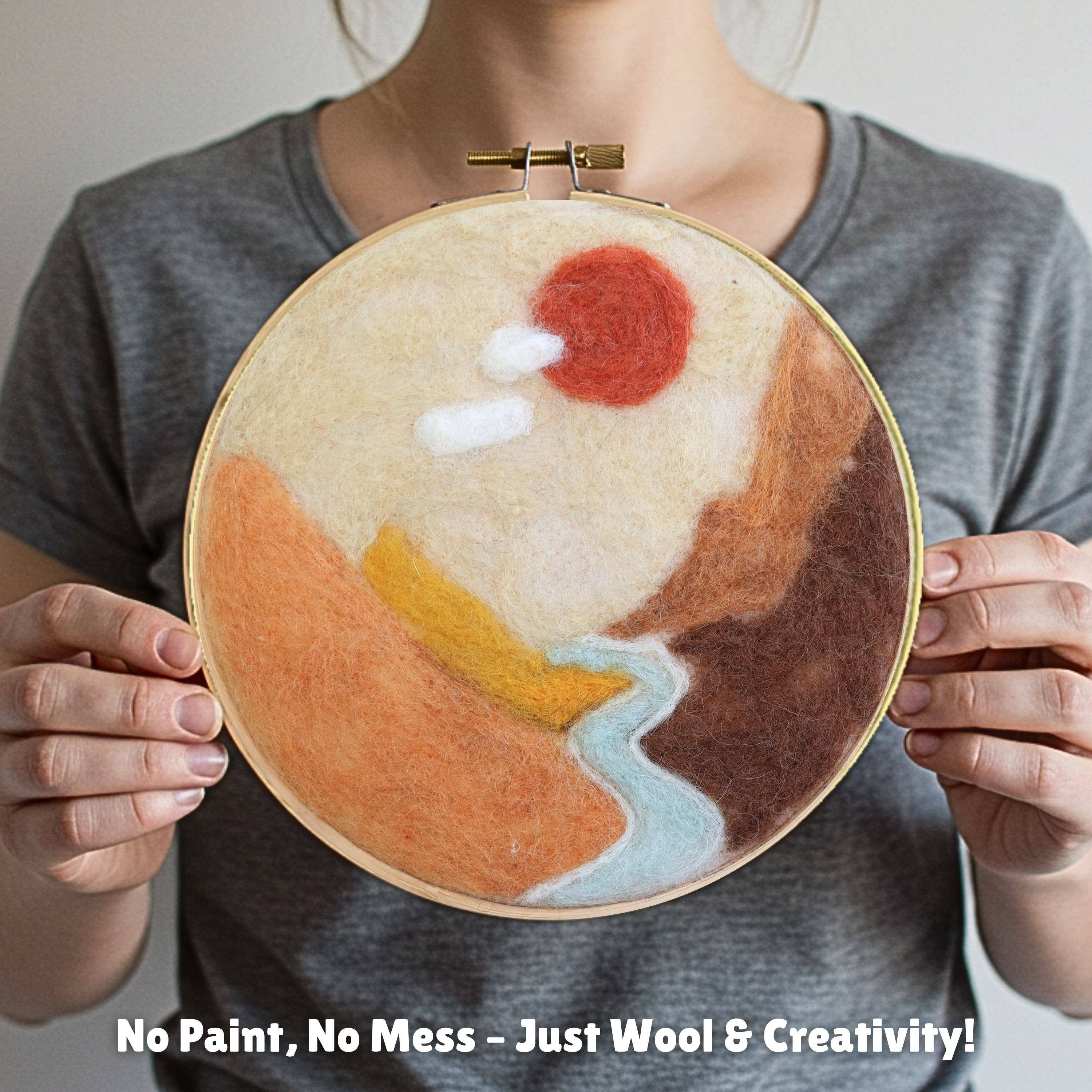 Woolbuddy - Wholesale DIY Craft Kit - Wool Painting Kit: Amber Valley Landscape1