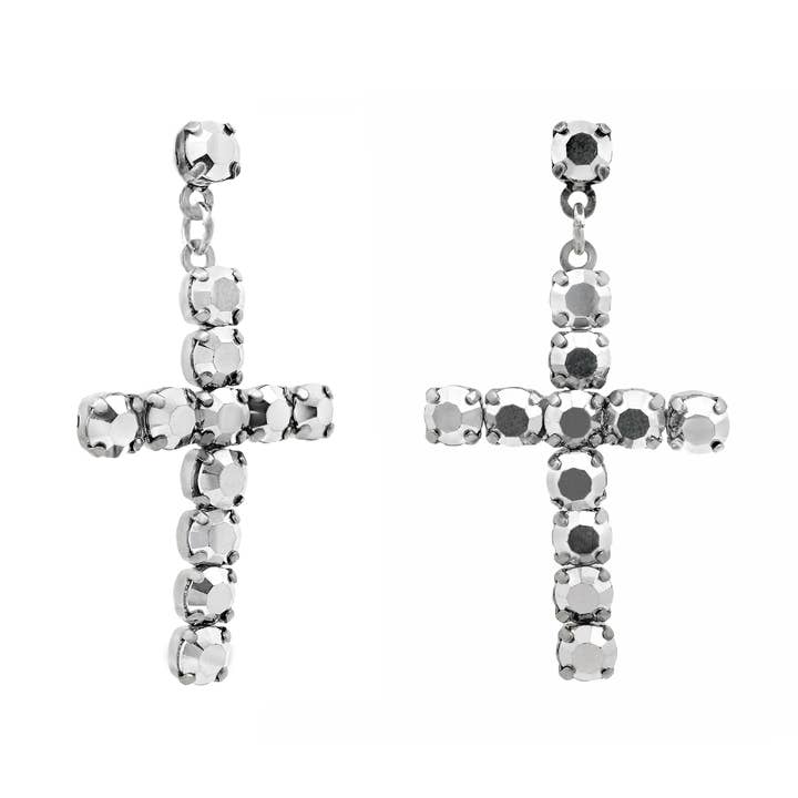 Mini Donatella-oorbellen in chroom voor wholesale door TOVA