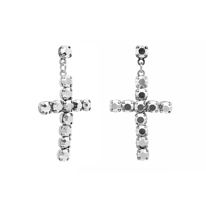Mini Donatella Earrings in Chrome for wholesale by TOVA