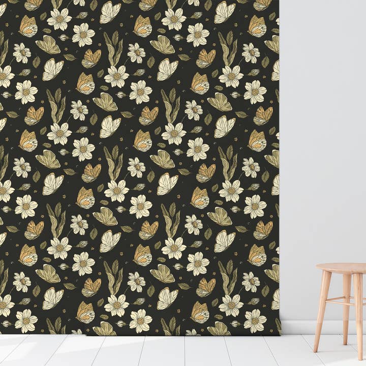 Everett Park - Wholesale Wallpaper - Vintage Monarch Butterfly Wallpaper2