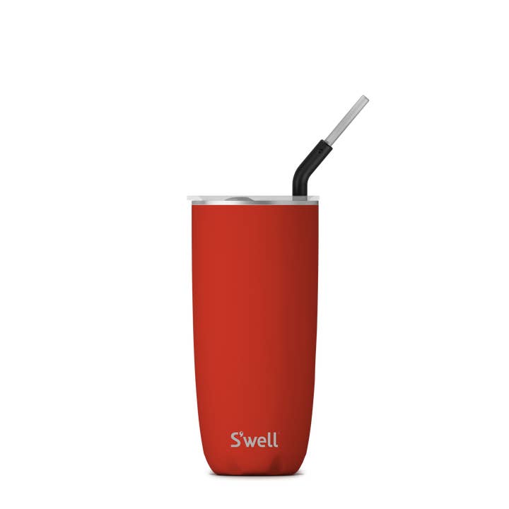 S'well - Wholesale Insulated Mug/Tumbler - 24oz Poppy Red Tumbler with Straw0