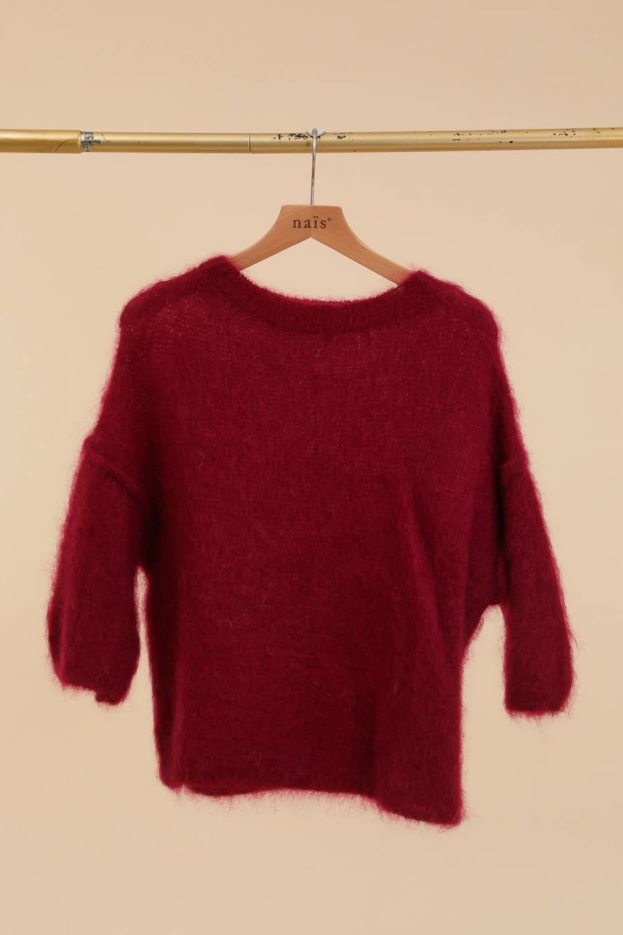NAÏS PARIS - Vendita all'ingrosso Maglione tricot - Donna - Maglione a maniche corte e collo rotondo in 80% kid mohair1