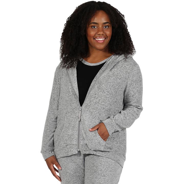The Comfort Collection - The Zip - Grey - Plus Size for wholesale by La Cera