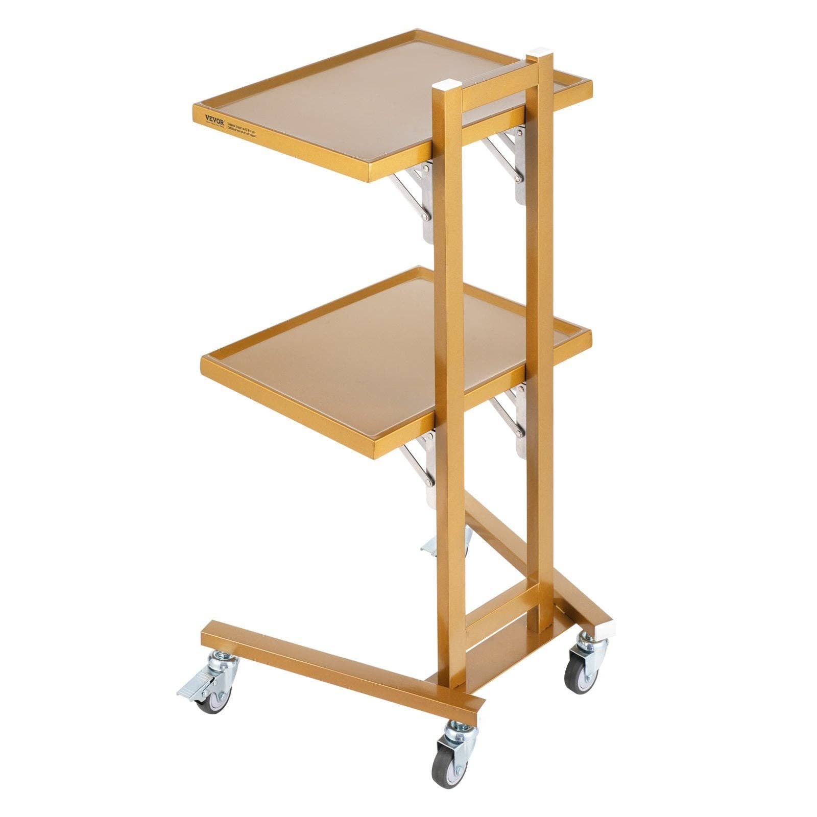 39F Inc. - Wholesale Bar Cart - 2 Tier Rolling Lab Cart with Drawers and Silent Wheels Golde4