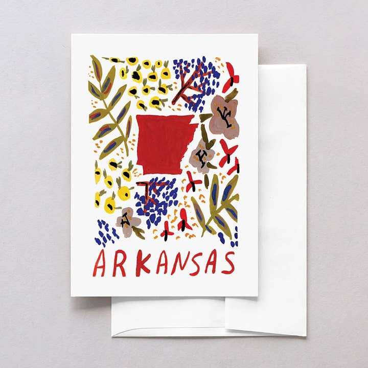 Arkansas American Gouache lykønskningskort for engroshandel hos 50 States of Beauty