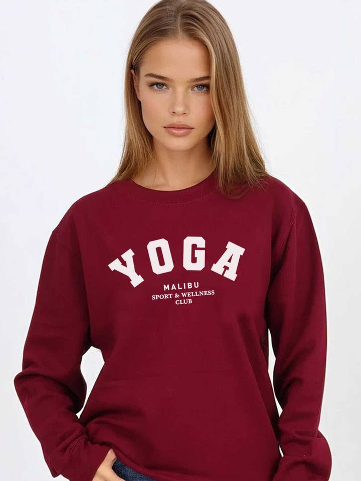 Sweatshirt com Estampa Gráfica de Yoga por atacado de Missi Clothing