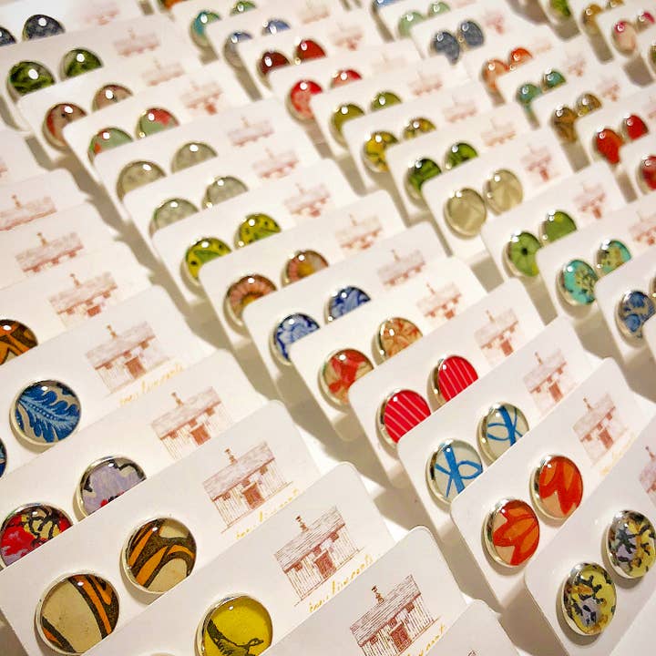 joeyfivecents - Wholesale Stud/Post Earrings - Studs - large silver, color pattern, botanicals, gardening2