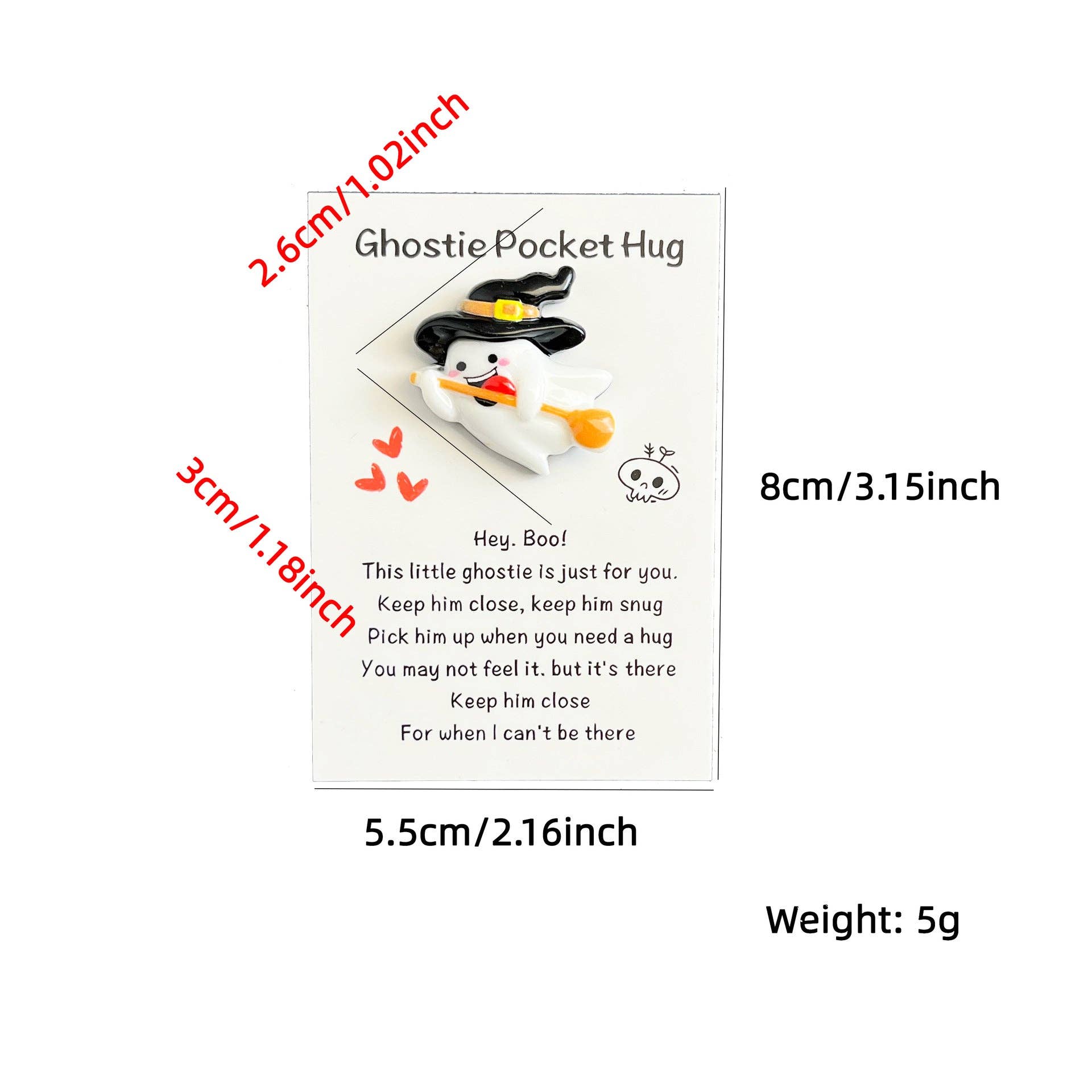 Magia Design - Wholesale Keepsake Coin/Token - Pocket Hug Ghostie Boo1